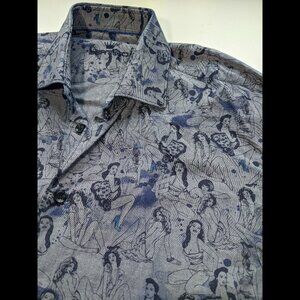 Bertigo Mens Long Sleeve Shirt Pinups Retro Girls party club Size LARGE (4 EU)